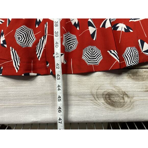 NWT Talbots Dress Sz 12 Red Beach Umbrellas Martini V Neck Lined Sheath NWT - Picture 7 of 11